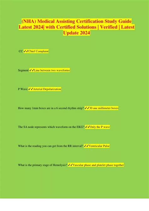 (NHA) Medical Assisting Certification Study Guide Latest 2024| with ...