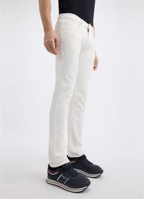 Men White Slim Fit Mid Rise Jeans | Pepe Jeans India