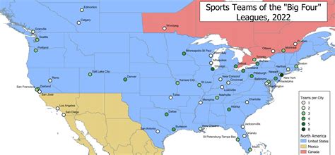 Sports Teams of the Big Four in North America : r/imaginarymaps