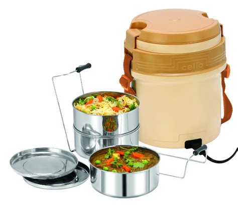 Buy CELLO Newton Plastic Electric Lunch Box, Set of 3, Beige Online at ...