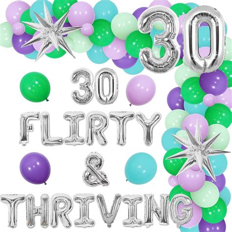 Amazon.com: Balterever 30 Flirty and Thriving Birthday Decoration 30 ...
