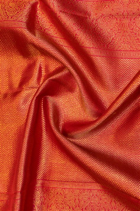Dark blue and red neli stripes pure Kanchipuram silk saree | Clio Silks