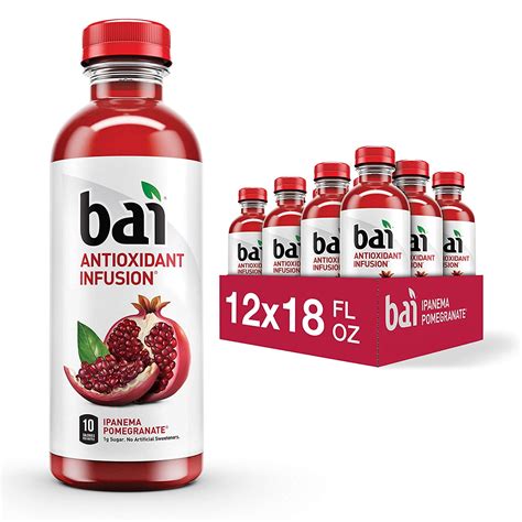 Bai Flavored Water, Ipanema Pomegranate, Antioxidant Infused Drinks, 18 ...