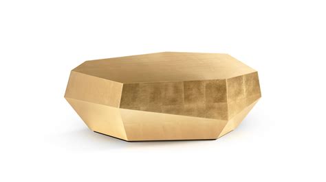 Low Three Rocks Gold Leaf Coffee Table by InsidherLand For Sale at 1stDibs