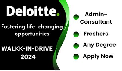 NEW JOBS UPDATES: Deloitte Walk-in-Drive | Admin-Consultant | Freshers ...