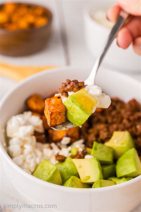 Sweet Potato Ground Beef Bowl - Simply Macros