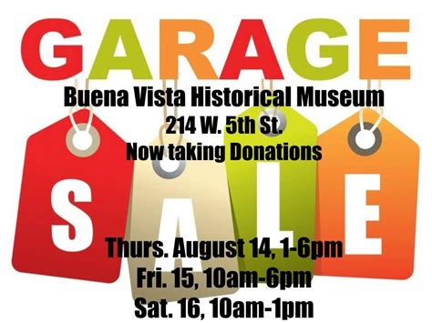 Buena Vista Historical Museum Garage Sale, 214 W 5th St., Storm Lake ...