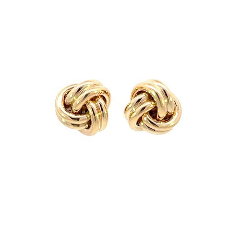 Love Knot Earring 14k Gold, Yellow Gold, Vintage Style Earring, Gold ...