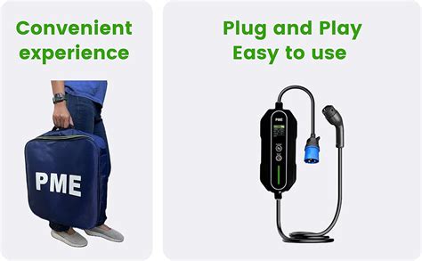PME Portable EV Charger 7.2kW for Cars, 6m Cable, Large LCD, Adjustable ...