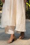 Buy Off White Chanderi, Cotton, Silk Organza Embroidery, Sequins Dori ...