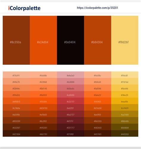 2+ Black And Fire Color Palettes & Gradient Ideas | iColorPalette