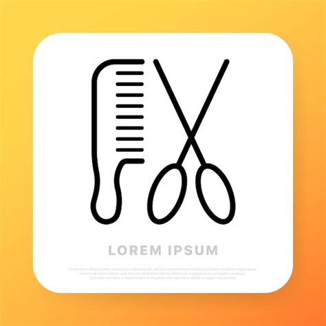 Kamm und Schere Liniensymbol schneiden Haarschnitt Frisur ...