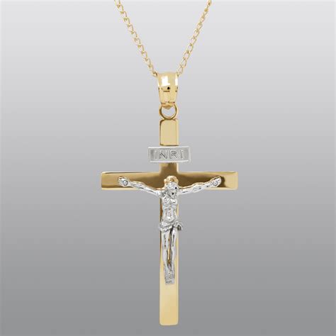 14K Yellow Gold Crucifix Necklace
