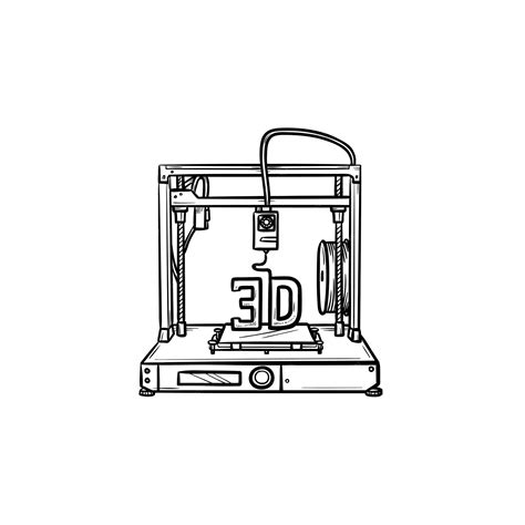 3d printer hand drawn outline doodle icon. manufacturing, printing ...