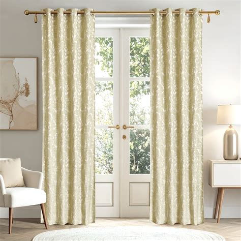 Buy Morris Petaline Set of 2 Jacquard Light Filtering Door Curtains ...