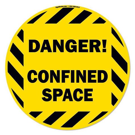 SignMission 16 x 16 in. Non-Slip Circle Vinyl Floor Decal - Confined ...