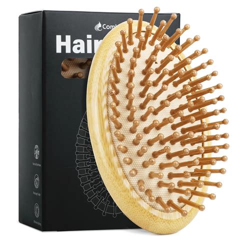 Amazon.com : Combetter Bamboo Hair Brush(No handle), Massaging Scalp, Detangling Brush for Hair ...