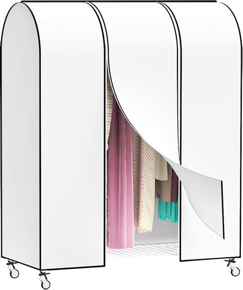 Amazon.com: Zilink 50'' Garment Rack Cover Dustproof Clothes Rack Cover ...
