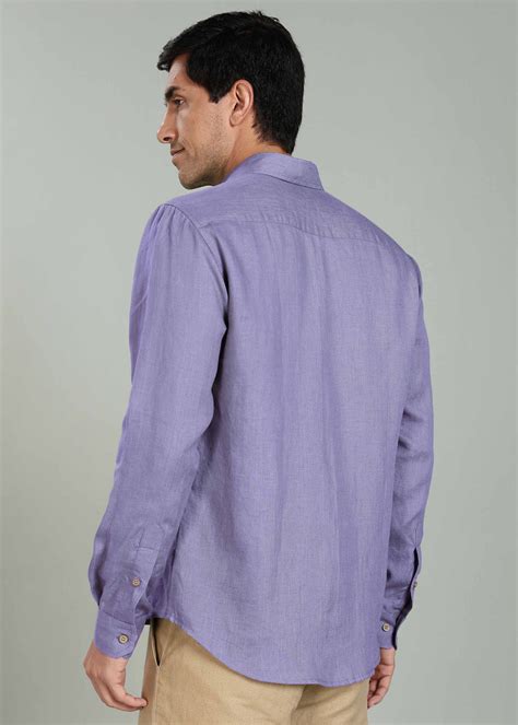 No pocket Lavender Violet Pure Linen Full Sleeve Shirt – Linen Trail