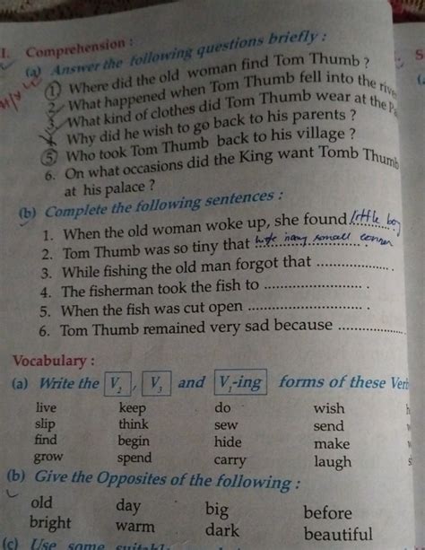 I. Comprehension: (a) Answer the following questions briefly: Where did t..