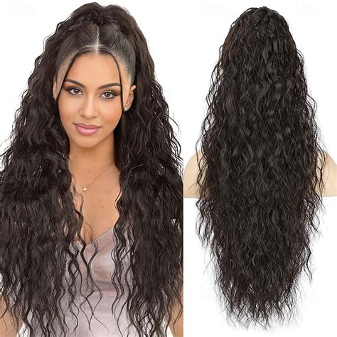 Ponytail Extension Claw Clip Ponytail Extension for Women Long Wavy ...