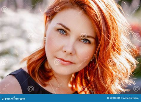 Closeup Portrait of Middle Aged White Caucasian Woman with Waved Curly ...