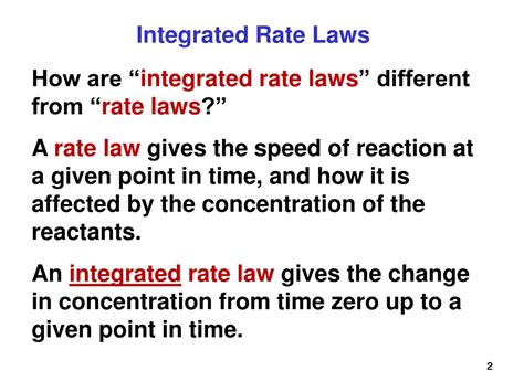 PPT - Integrated Rate Laws in Chemical Kinetics PowerPoint Presentation ...