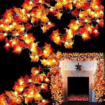 Buy The Purple Tree Autumn Maple Leaf Decorative Light (3 Mtr,16 Led ...