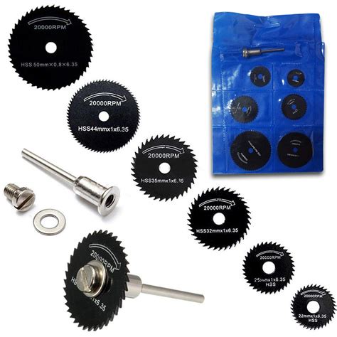 Dedso 6 PCS Set Mini HSS Circular Saw Blade for Dremel Accessory Power ...