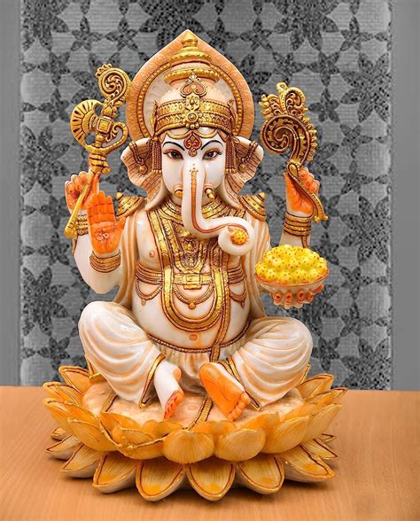 Buy Soni Craft Lord Kamal Ganesh Ji Statue for Home & Office Temple II ...