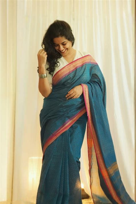 Chettinad Cotton Checks And Butta Blue Pink Saree – Neerya