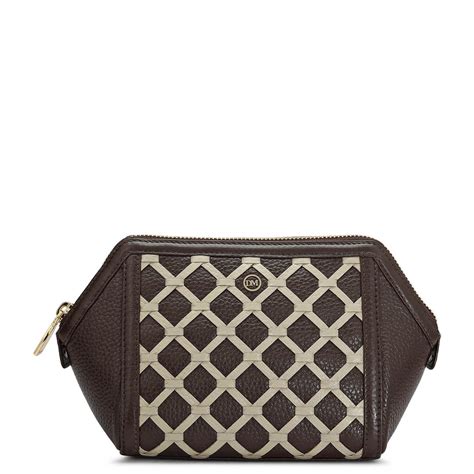 Wax Leather Vanity Pouch - Chocolate – Da Milano