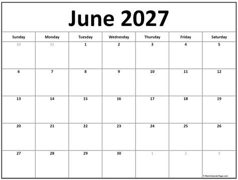 June 2027 calendar | free printable calendars