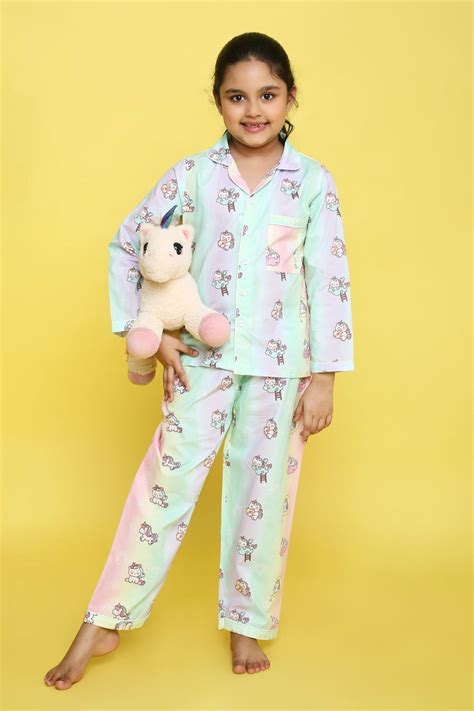 🦄 Unicorn Print Night Suit – Multicolored – Knitting Doodles | Best ...