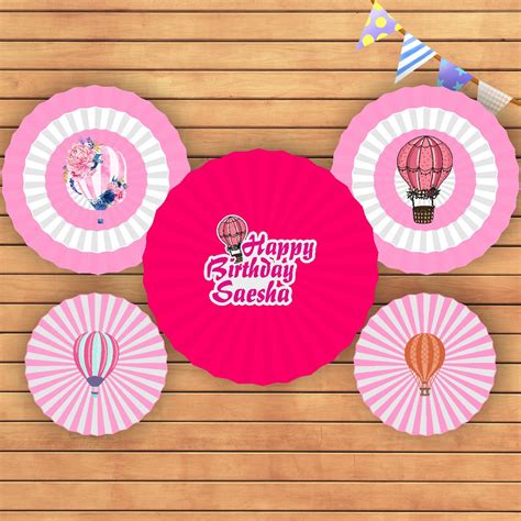 Hot Air Girl Theme Paper Fan | Party Supplies India Online