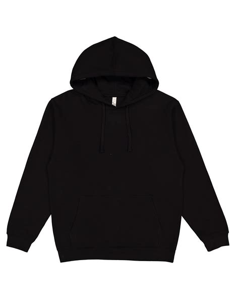 LAT Adult Pullover Fleece Hoodie in Black Size Medium | Ringspun Cotton ...