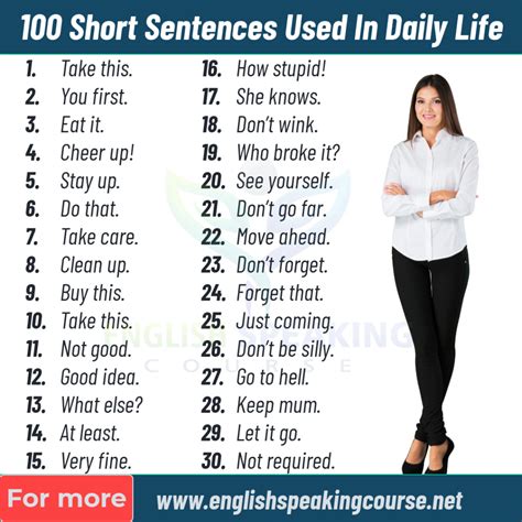 100 Short Sentences for Daily Use
