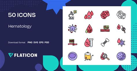 Hematology Icon Pack | Color lineal-color | 50 .SVG Icons