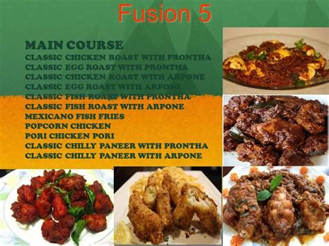 Menu at Fusion 5, Hyderabad