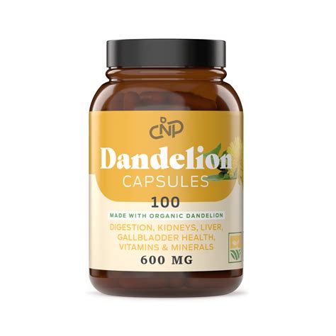 Buy Organic Dandelion Root Capsules - 600mg Capsules 100 Pills Pure ...