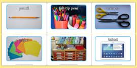 Classroom Objects Flashcards in English - ESL Resource