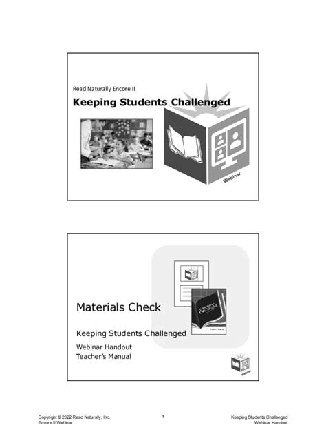 Fillable Online Read Naturally Encore II: Overview and Student Steps ...