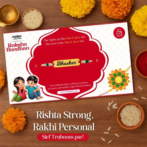 Premium Customized Red Rakhi (Pack of 2) – Truboons