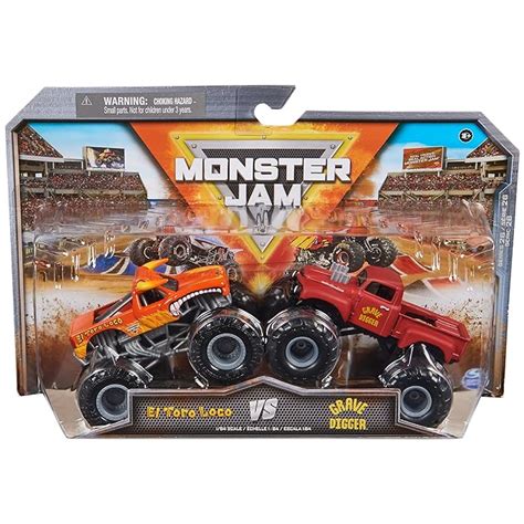 Monster Jam, Official El Toro Loco Vs. Grave Digger Die-Cast Monster ...