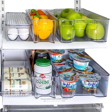 Clear Stackable Storage Containers Fridge Food Bins Freezer Organizer ...
