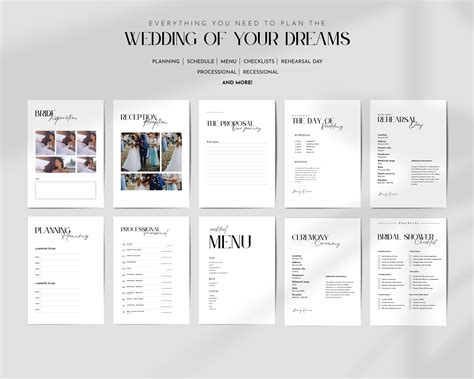 Day of Wedding Binder Template, Wedding Itinerary Template, Wedding ...