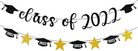 LeeSky Black Glitter Class of 2022 Banner and Glitter India | Ubuy