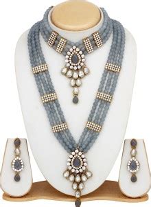 VANEE Alloy Gold-plated Grey, Gold Jewellery Set Price in India - Buy ...