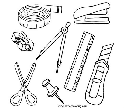 Picture of School Stationery Coloring Pages 的图像结果