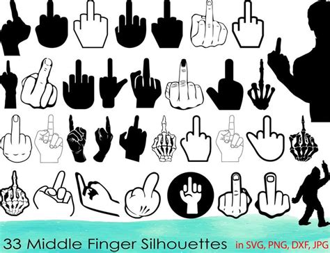 33 Middle Finger SVG Bundle,middle Finger Clipart,middle Finger Dxf ...
